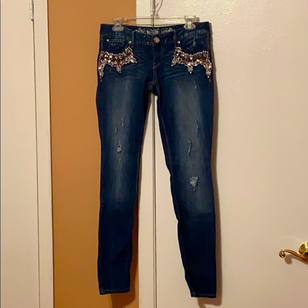 Express Embellished and Distressed Jeans Size 6